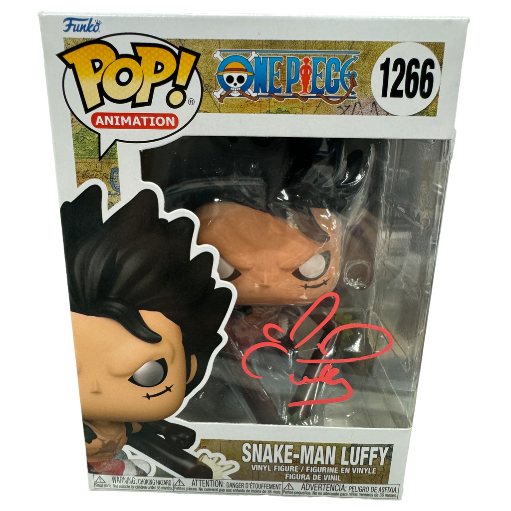 Funko Pop! One Piece Snake Man Luffy SIGNED Autographed by Colleen Clinkenbeard #1266 (JSA Certified) (Styles and Colors May Vary)