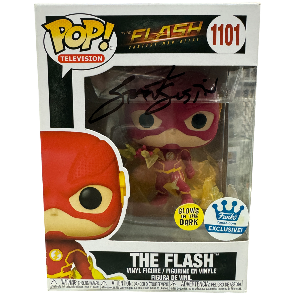 Funko Pop! DC The Flash (TV) Glow Exclusive SIGNED Autographed by Grant Gustin #1101 (JSA Certified) (Styles and Colors May Vary)