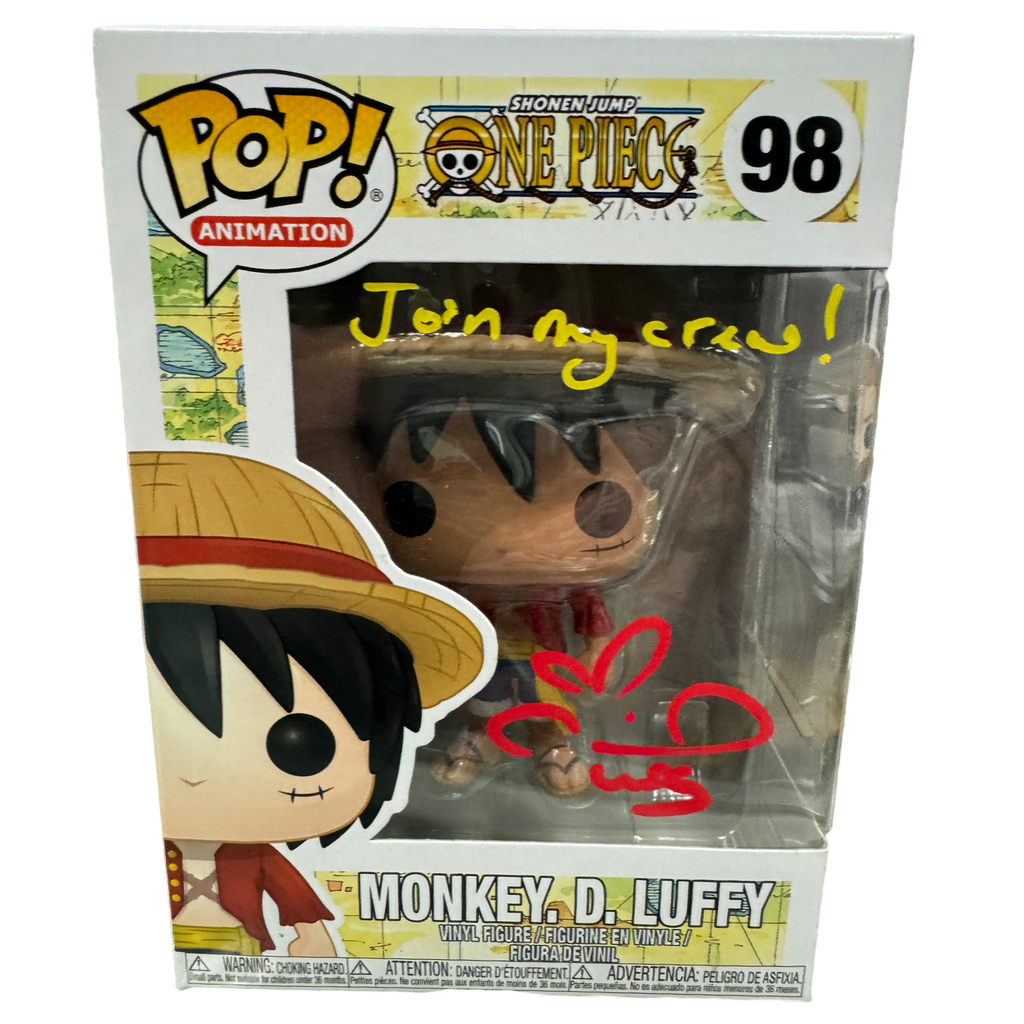 Funko Pop! One Piece Monkey D. Luffy SIGNED Autographed by Colleen Clinkenbeard #98 (JSA Certified) (Styles and Colors May Vary)