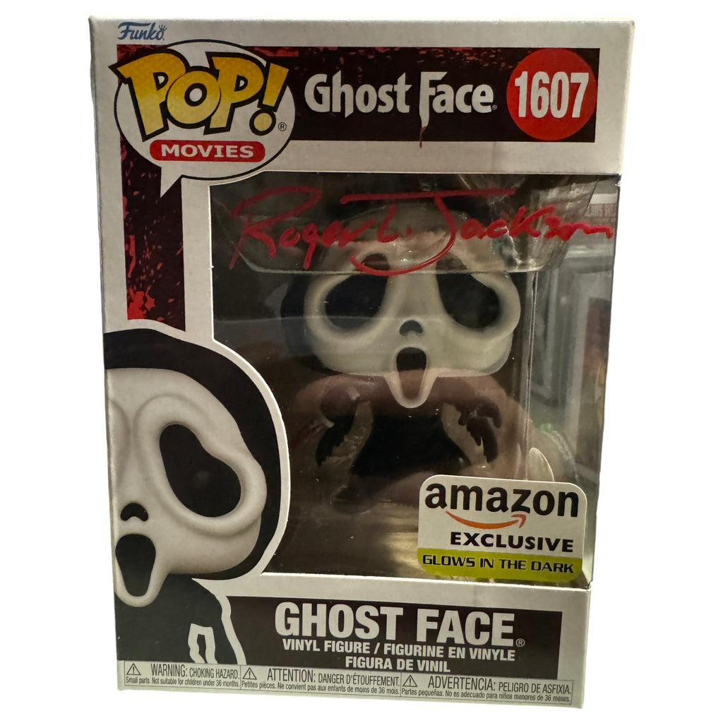 Funko Pop! Scream Ghost Face (Glow Exclusive)Signed Autographed By Roger Jackson #1607 (JSA Certified)