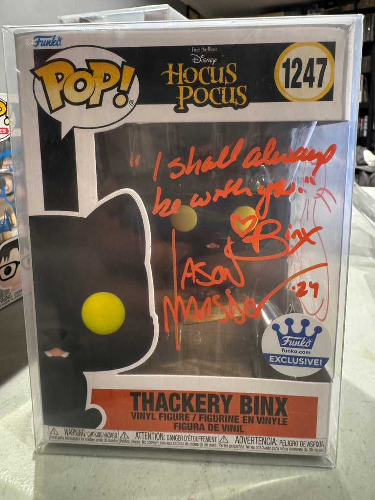 Funko Pop! Hocus Pocus Thackery Binx (Sketched on Side) Signed Autographed By Jason Marsden #1247 (With Quote) (JSA Certified) 