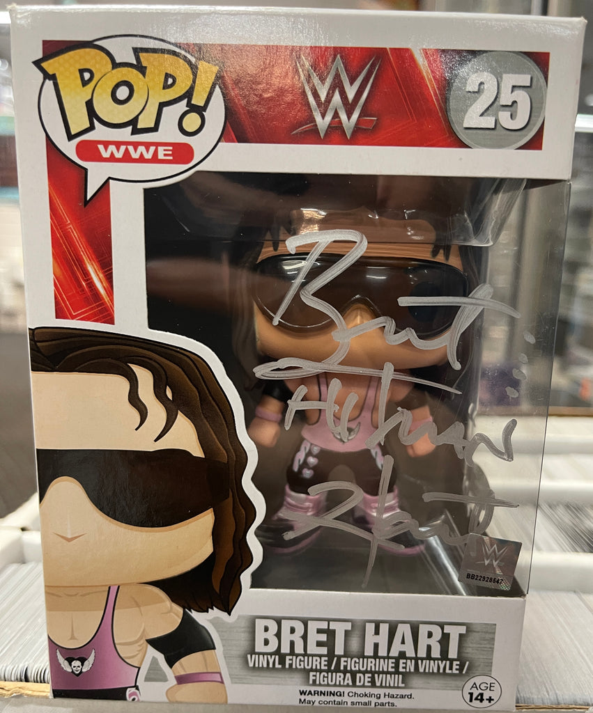 Bret Hart Signed Autographed Bret Hart Funko Pop! #25 (JSA Certified)