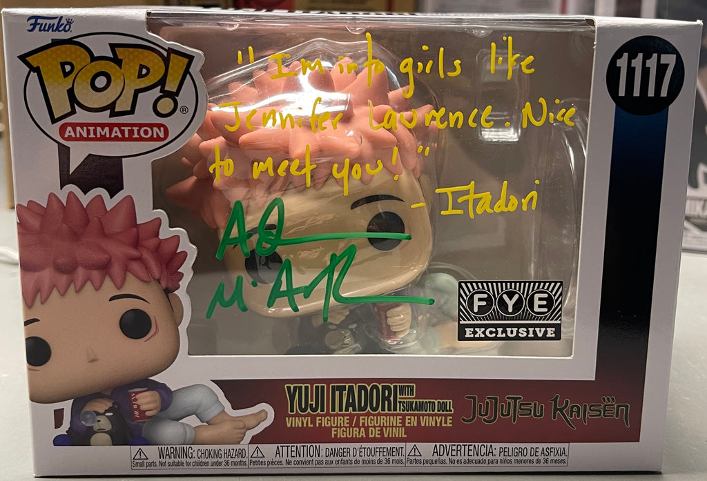 Funko Pop! Jujutsu Kaisen Yuji Itadori with Tuskamoto Doll Exclusive Signed Autographed by Adam McArthur #1117 (JSA Certified)