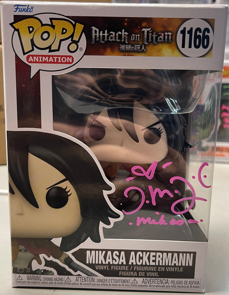 Funko Pop! Attack on Titan Mikasa Ackermann Signed Autographed by Trina Nishimura #1166 (JSA Certified)