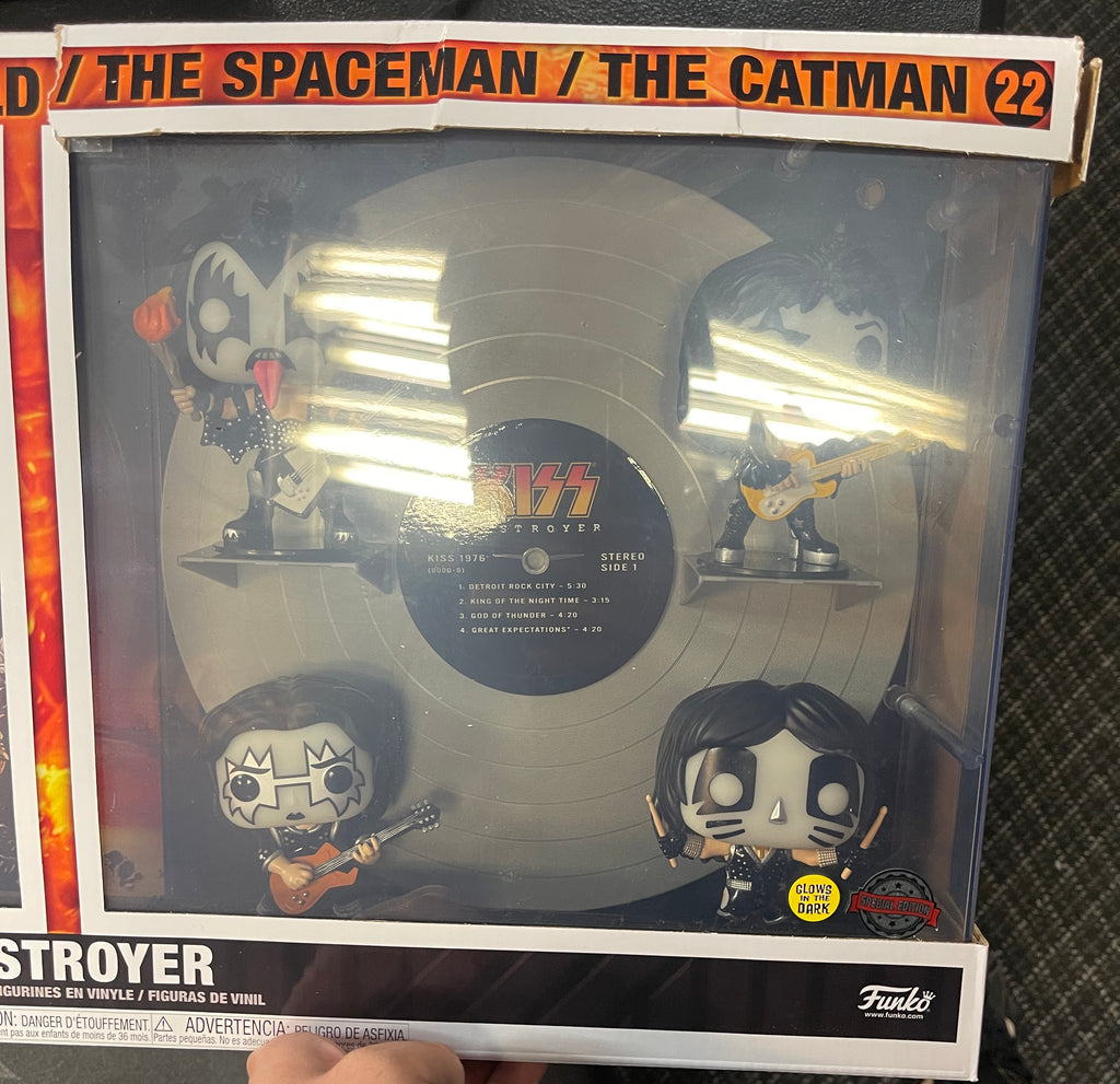 Funko Pop! Albums Kiss Destroyer The Demon/ The Starchild/ The Spaceman/ The Catman Glow Exclusive #22 (Front of Box Ripped)