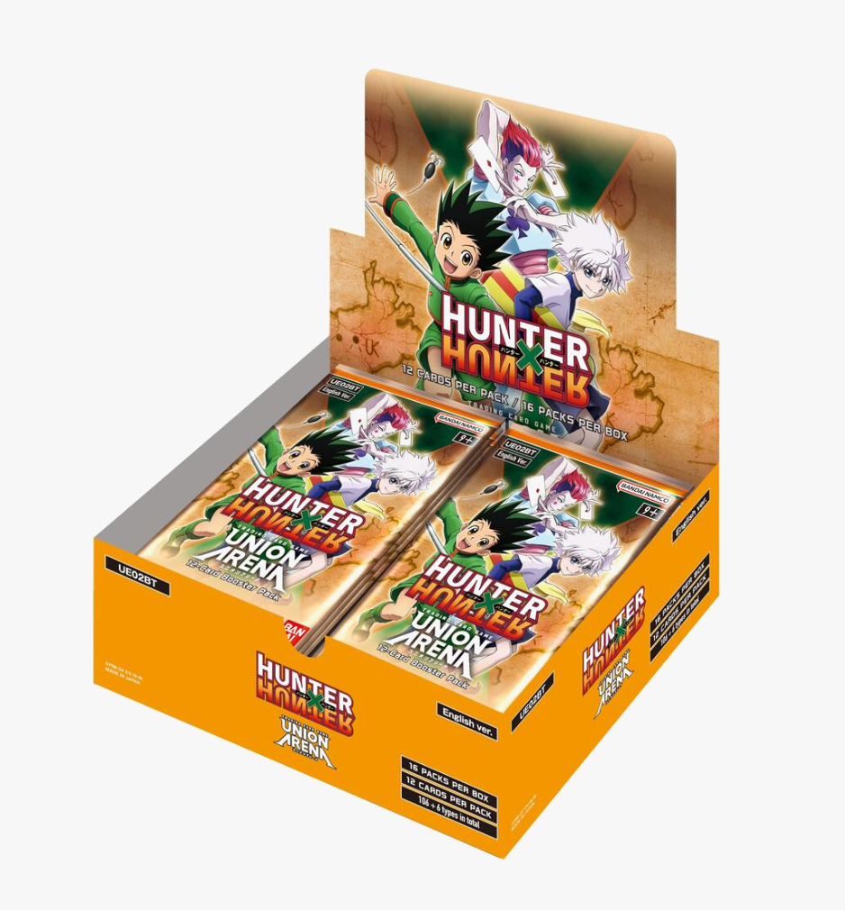 Product Details

Contents:

• 16 Hunter x Hunter Booster Packs, each containing:

• 12 Union Arena: Hunter x Hunter cards

Union Arena is a 