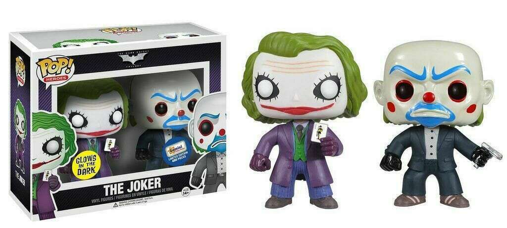 Funko Pop! The Dark Knight The Joker & Bank Robber Glow Gemini Exclusive 2  Pack (480 PCS)