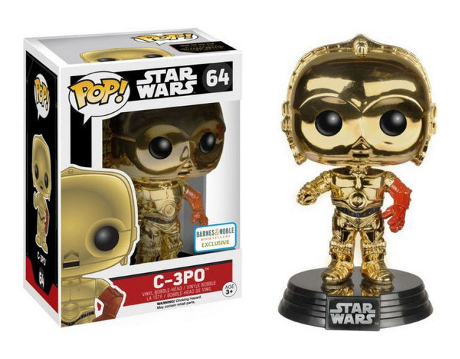 Funko Pop! Star Wars The Force Awakens C-3PO (Red Arm) Chrome Metallic Exclusive #64