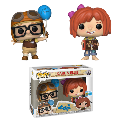 Funko Pop! Disney Pixar Up Carl and Ellie SDCC (Official Sticker) Exclusive 2 Pack 