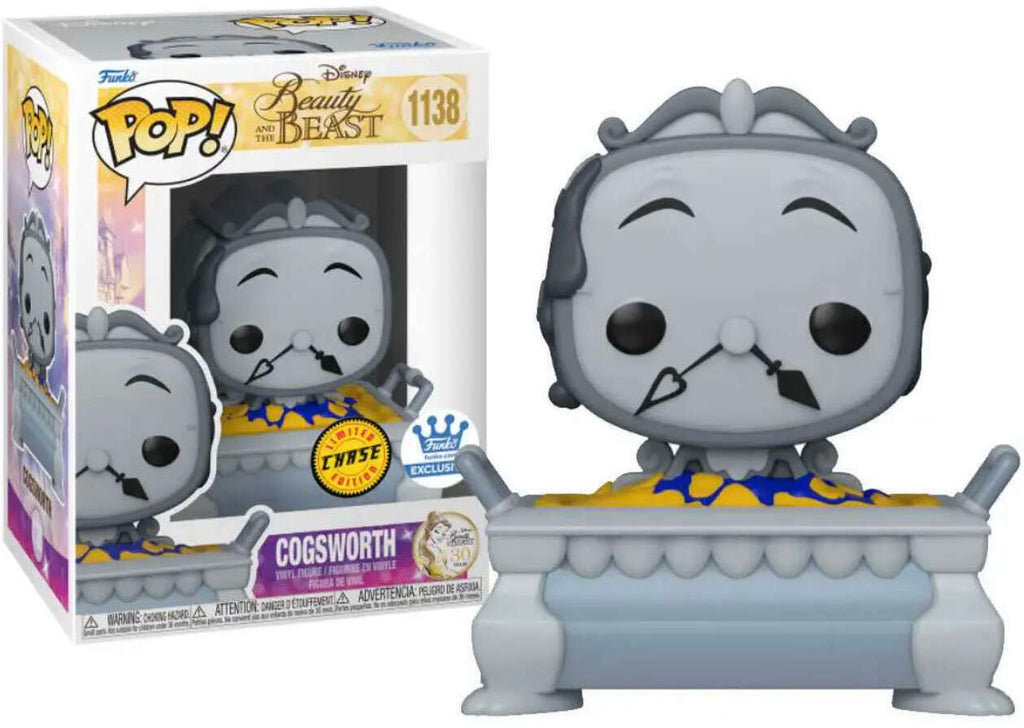 Funko Pop! Disney Beauty and the Beast 30th Anniversary Cogsworth (Black and White) Chase Exclusive #1138