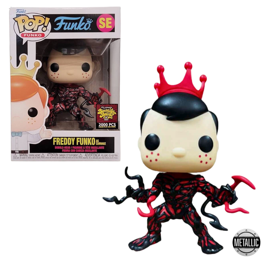 Freddy Funko as Carnage Metallic Blacklight Battle Fundays Exclusive Funko  Pop! (2000 PCS)