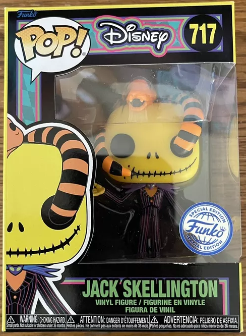 Funko Pop! Nightmare Before Christmas Jack Skellington with Snake Black Light Exclusive #717 (Special Edition)