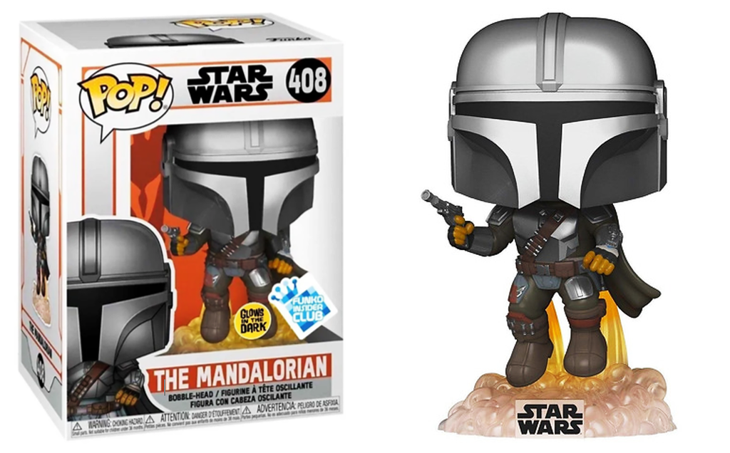 Funko Pop! Star Wars Glow in the Dark The Mandalorian (Flying Jetpack) Exclusive #408