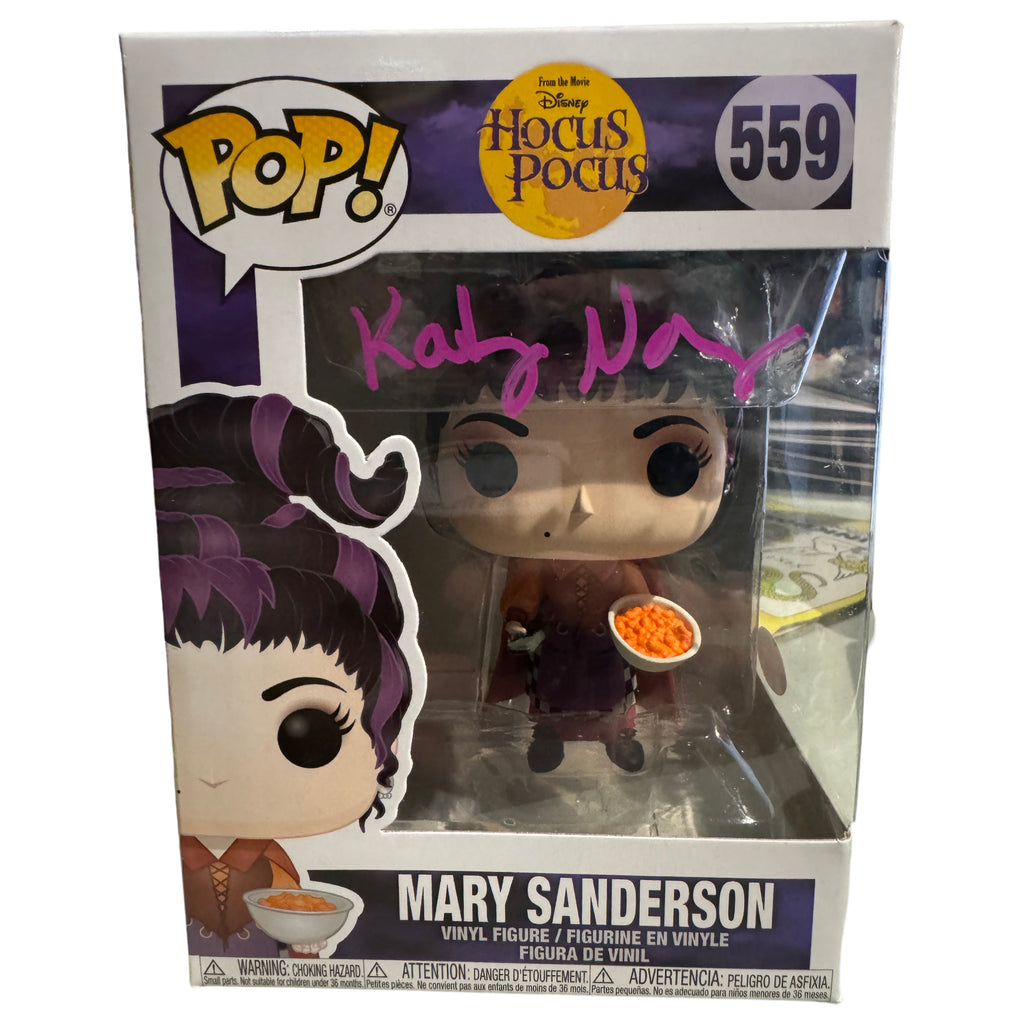 Funko Pop! Hocus Pocus Mary Sanderson Cheese Puffs Signed Autographed By Kathy Najimy #559 (JSA Certified)