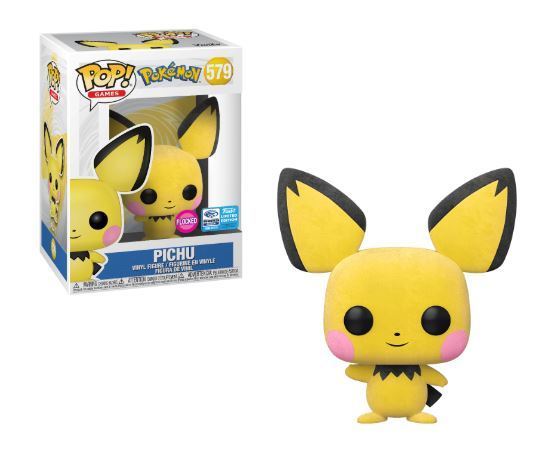 Pokemon Pichu Flocked WonderCon (Official Sticker) Exclusive Funko Pop! #579
