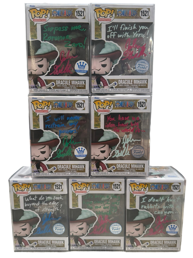 John Gremillion Signed Autographed One Piece Dracule Mihawk Funko Pop #1521 w/ Quote (JSA Certified) (Quotes and Colors May Vary)