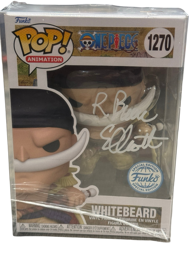 R Bruce Elliot Signed Autographed One Piece WhiteBeard Funko Pop #1270 (JSA Certified) (Quotes and Colors May Vary)