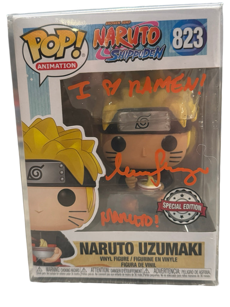 Funko Pop! Naruto (Eating Ramen Noodles) Signed Autographed by Maile Flanagan #823 (JSA Certified) (Style, Quote, & Colors May Vary)