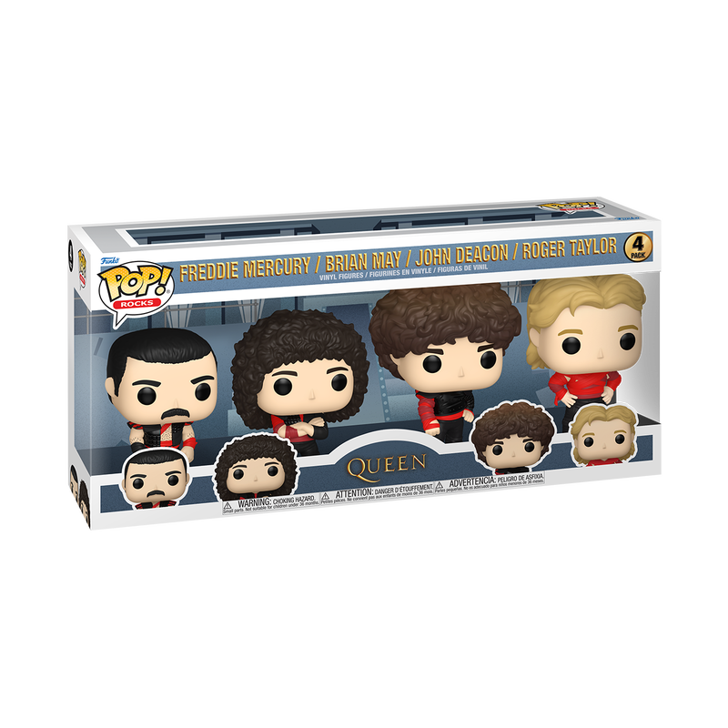 Funko Pop! Rocks Queen Freddie Mercury/ Brian May/ John Deacon/ Roger Taylor (Radio GaGa) 4 Pack