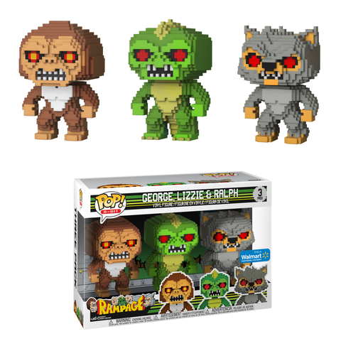 Funko Pop! Rampage George, Lizzie, & Ralph Exclusive 3 Pack