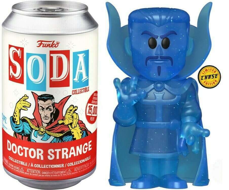 Funko Vinyl Soda Marvel Doctor Strange (Blue Astral Projection/ Glitter) Chase (Opened Can)