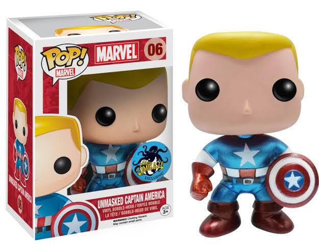 Funko Pop! Marvel Unmasked Captain America Metallic Exclusive #06