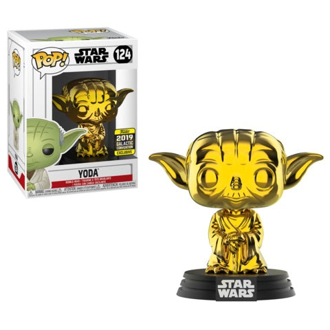 Funko Pop! Star Wars Yoda Gold Chrome Galactic Convention Exclusive #124