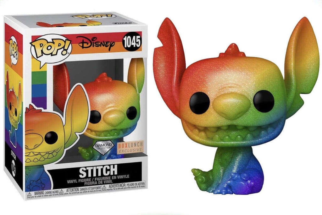 Disney Lilo & Stitch Rainbow Stitch Seated (Pride) Diamond Exclusive Funko Pop! #1045 - Undiscovered Realm