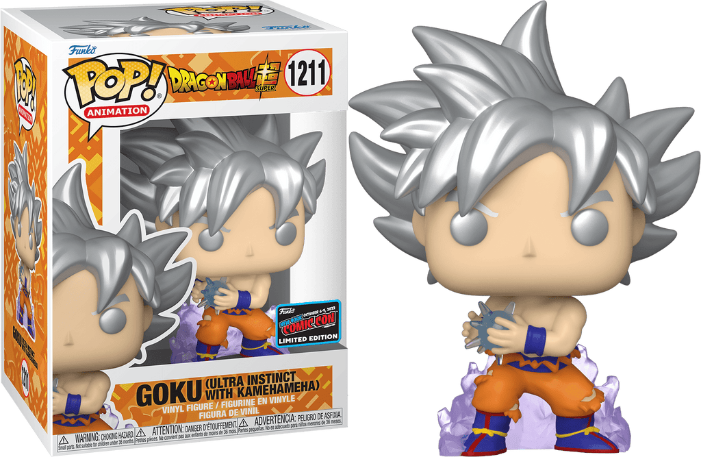 Dragon Ball Super Goku (Ultra Instinct with Kamehameha) NYCC (Official Sticker) Exclusive Funko Pop! #1211 - Undiscovered Realm