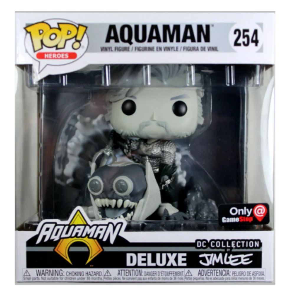 Funko Pop! DC Jim Lee Deluxe Aquaman Exclusive (Black and White) #254