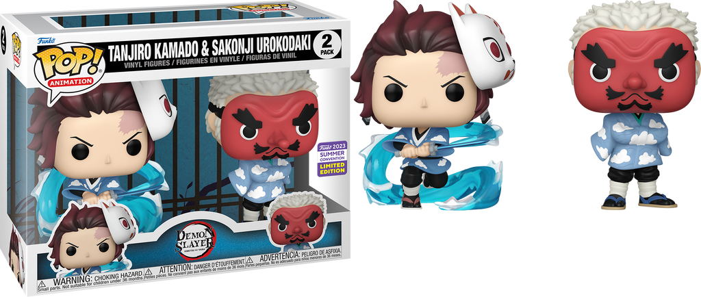 Funko Pop! Demon Slayer Tanjiro Kamado & Sakonji Urokodaki Summer Convention Exclusive 2 Pack