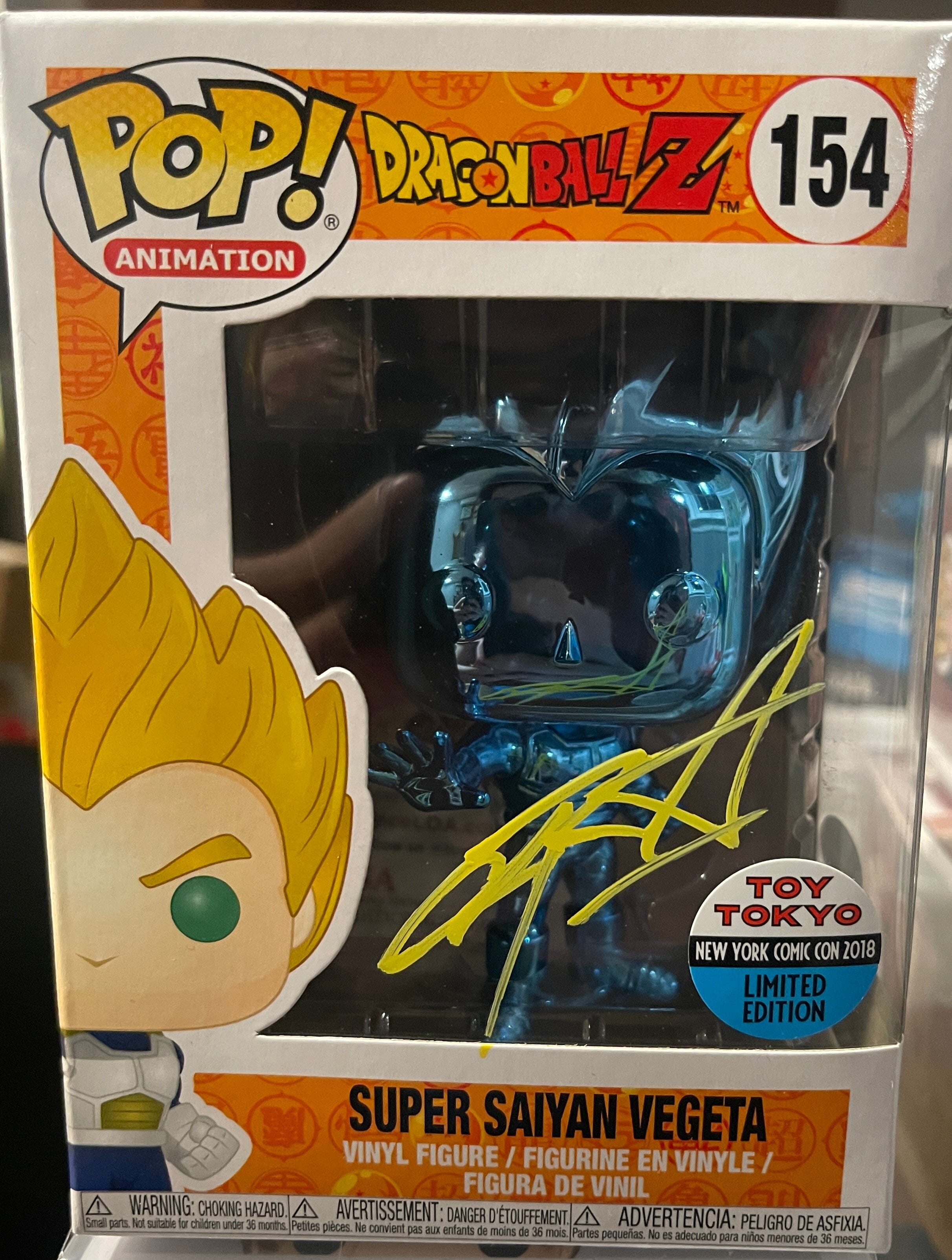 Super buy Saiyan Vegeta funko pop toy Tokyo exclusive signed JSA