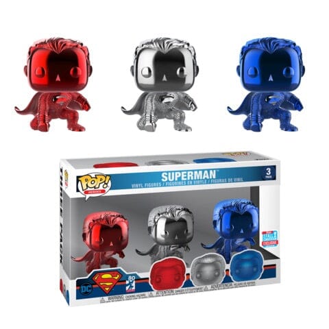 Funko Pop! Justice League Chrome Superman Fall Exclusive 3-Pack 