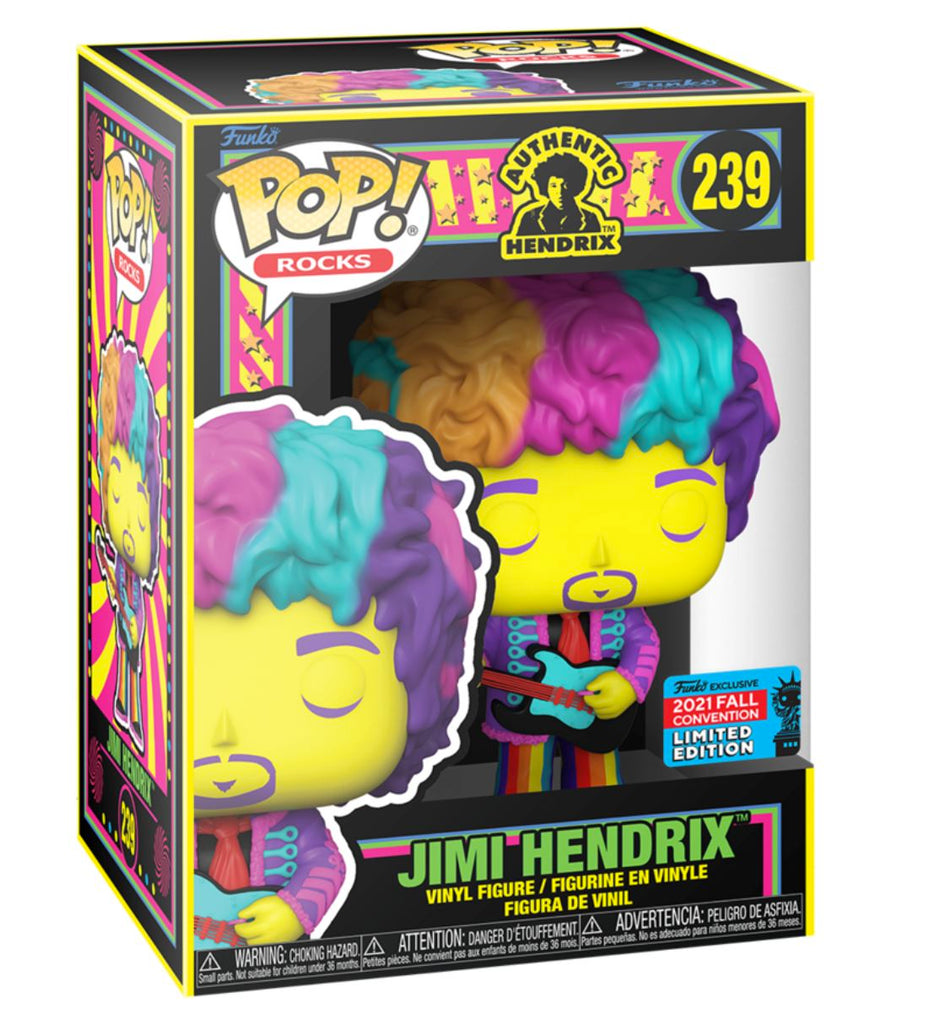 Funko Pop! Rocks Blacklight Jimi Hendrix Fall Convention Exclusive #239