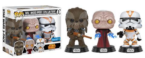 Funko Pop! Star Wars Tarfful, Unhooded Emperor, and Utapau Clone Trooper Exclusive 3 Pack