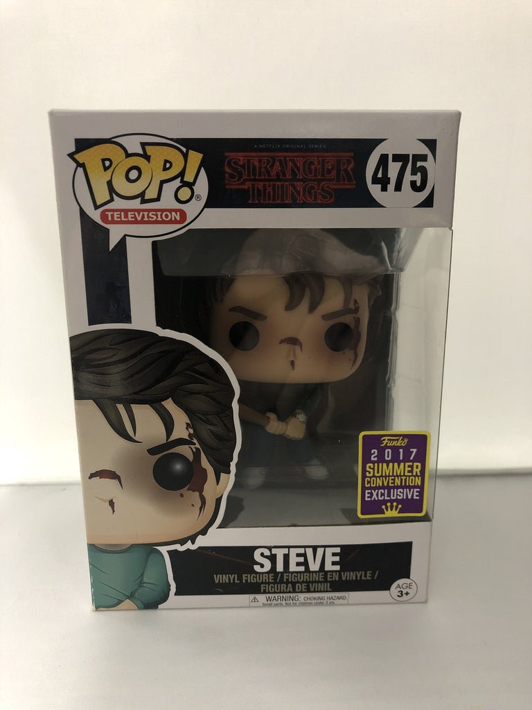 Funko Pop! Stranger Things Steve with Bat Summer Convention Exclusive #475 *Light Box Damage*