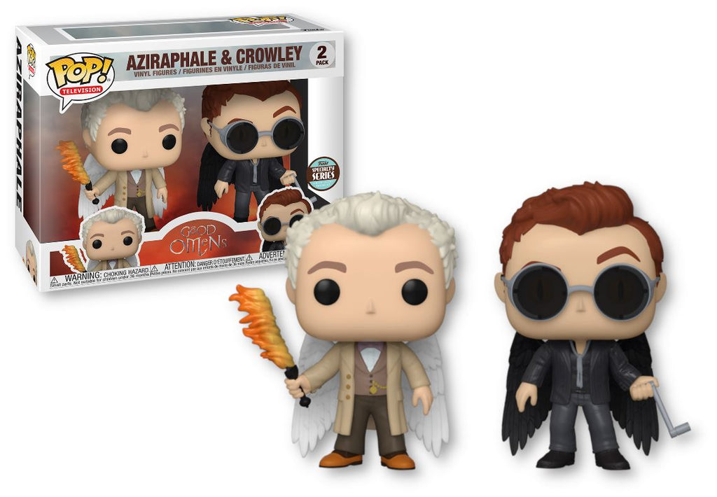 Good Omens Aziraphale (Sword) & Crowley (Wings) Specialty Series Exclusive Funko Pop! 2 Pack