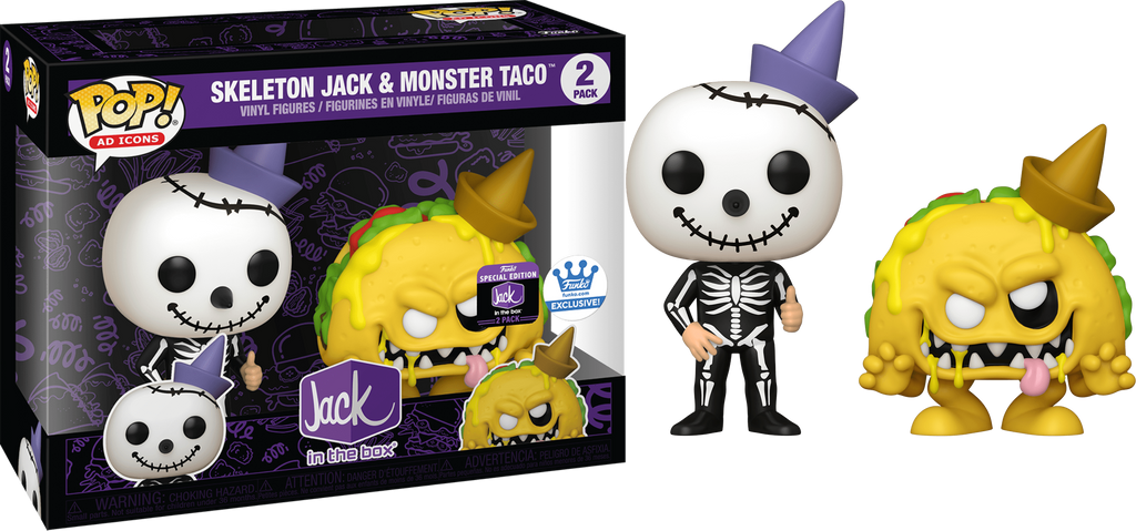 Jack in the Box Skeleton Jack & Monster Taco Exclusive 2 Pack Funko Pop!