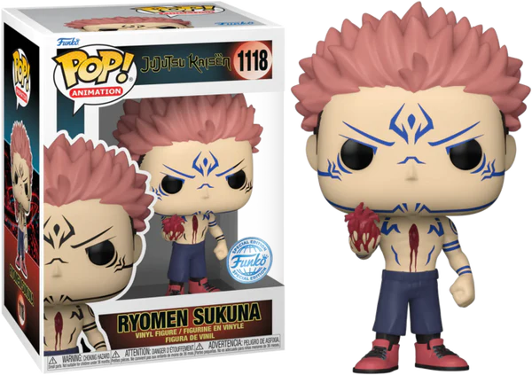 Jujutsu Kaisen Ryomen Sukuna (w/ Heart)) Exclusive Funko Pop! #1118 (Special Edition Sticker) 