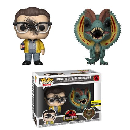 Jurassic Park Dennis Nedry and Dilophosaurus 2 Pack Exclusive Funko Pop!