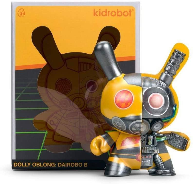 Kidrobot Yellow Dairobo-B Mecha Half Ray 5 Inch Dunny by Dolly Oblong