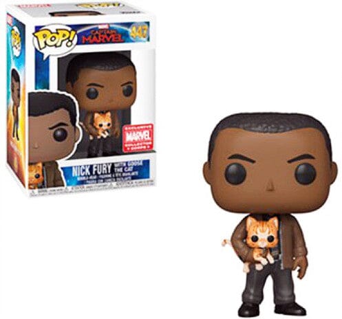 Marvel Captain Marvel Nick Fury with Goose the Cat Exclusive Funko Pop! #447