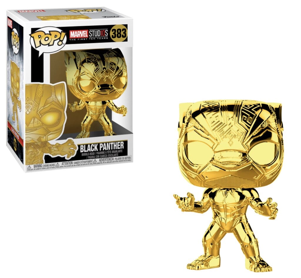 Marvel Studio's 10th Anniversary Black Panther Gold Chrome Funko Pop! #383