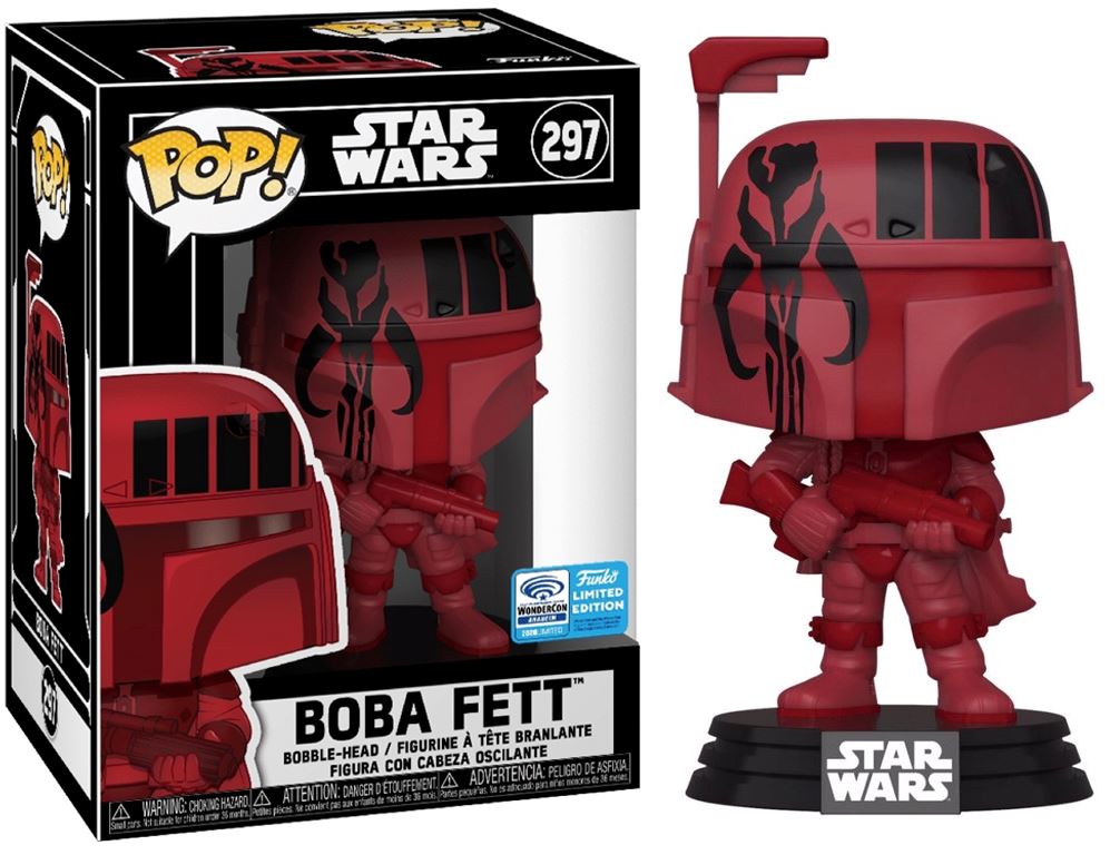 Star Wars Boba Fett Futura (Red) WonderCon (Official Sticker) Exclusive Funko Pop! #297