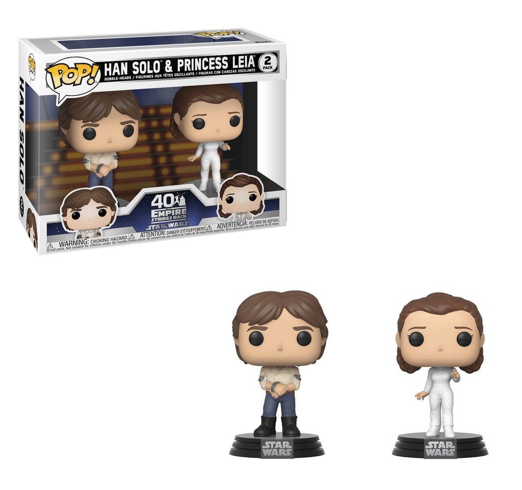 Star Wars Empire Strikes Back Funko Pop! Han Solo and Princess Leia 2 Pack