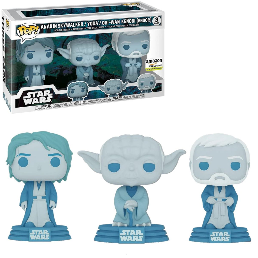 Star Wars Force Ghost (Endor) Funko Pop! Anakin Yoda Obi-Wan 3 Pack