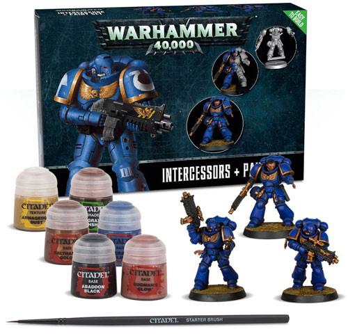 Warhammer 40k Space Marines Intercessor & Paint Set Warhammer 40k Undiscovered Realm 